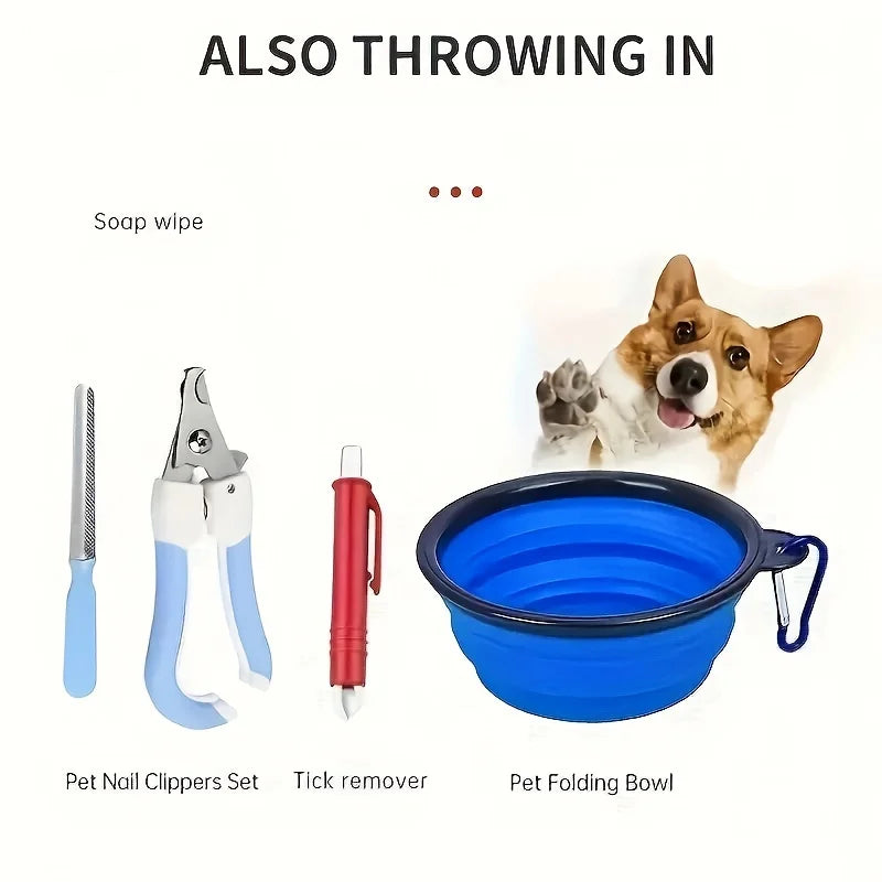 Pet First Aid Kit for Dogs and Cats - Ideal for Home, Car, Travel, Camping and Hiking - Your Dog and Cat Are Part of the Family
