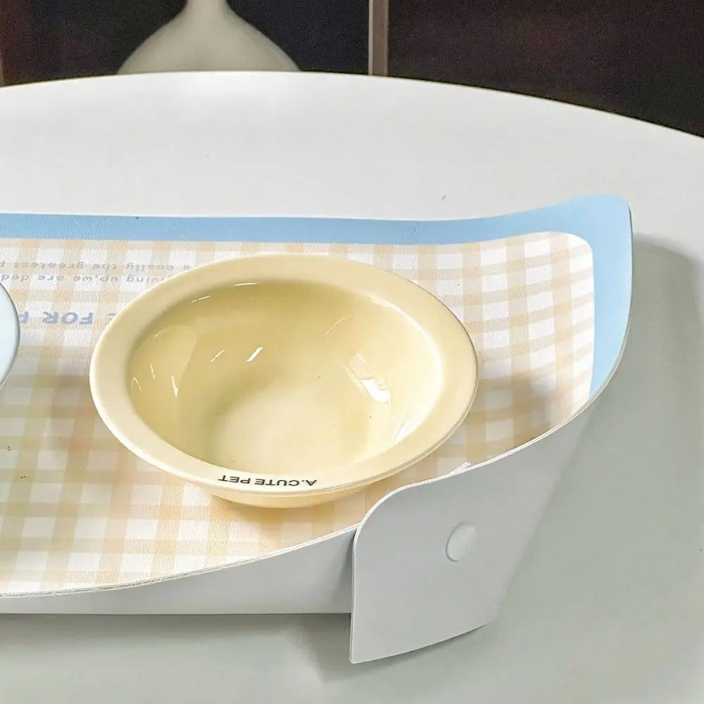 PU Leather Pet Anti Spill Placemat Waterproof Oil Resistant Dog Food Pad Folding Anti Slip Pet Feeding Mat