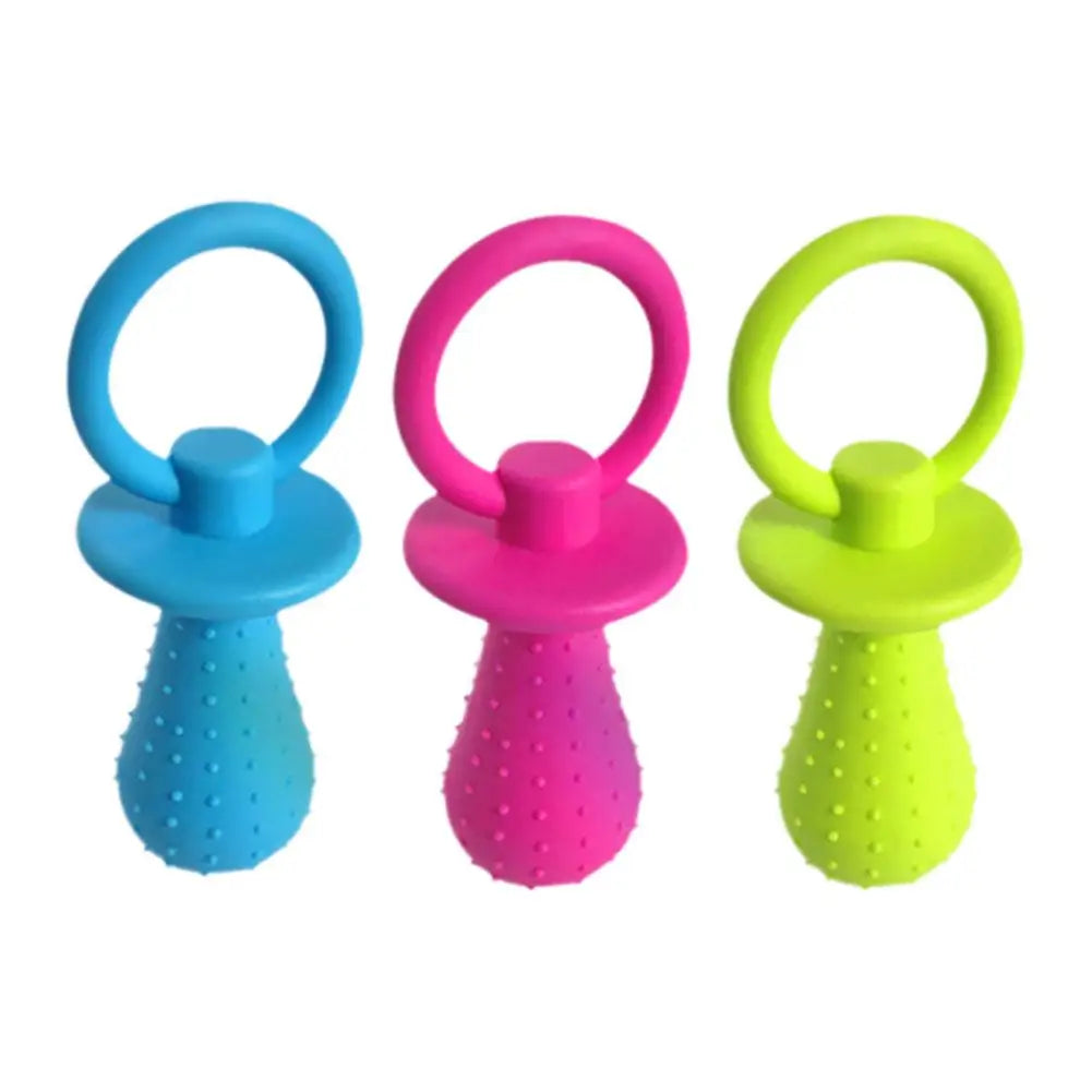 Pet Rubber Pacifier Chew Toy rubber-pacifier-dog-toy-squeaky-feature.