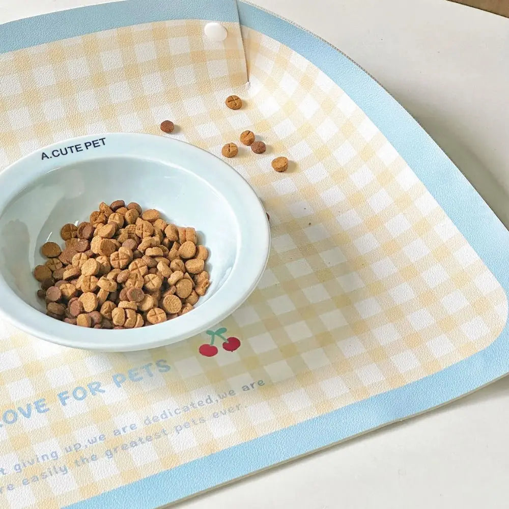 PU Leather Pet Anti Spill Placemat Waterproof Oil Resistant Dog Food Pad Folding Anti Slip Pet Feeding Mat