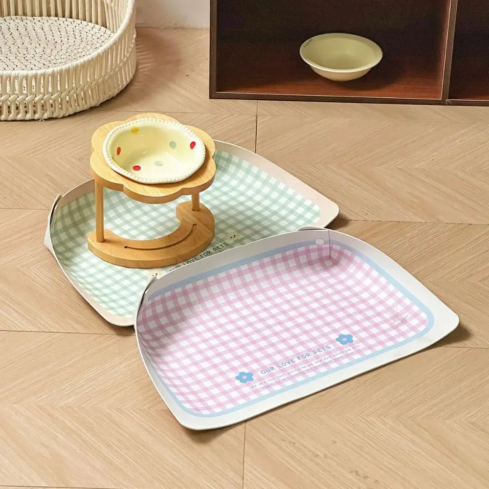 PU Leather Pet Anti Spill Placemat Waterproof Oil Resistant Dog Food Pad Folding Anti Slip Pet Feeding Mat