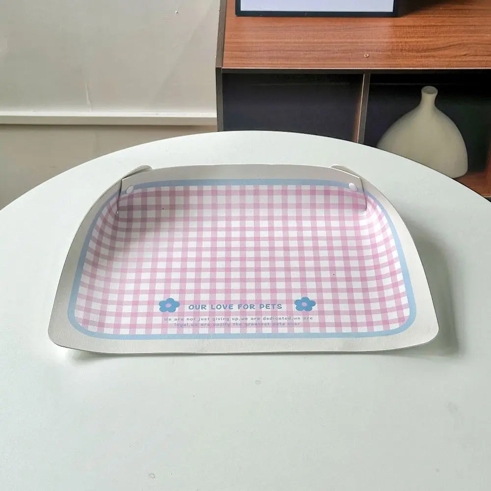 PU Leather Pet Anti Spill Placemat Waterproof Oil Resistant Dog Food Pad Folding Anti Slip Pet Feeding Mat