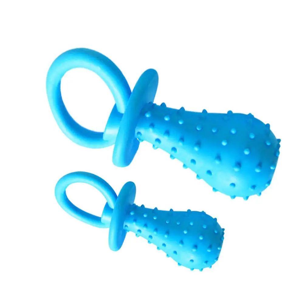 Pet Rubber Pacifier Chew Toy puppy-playing-with-squeaky-pacifier-toy