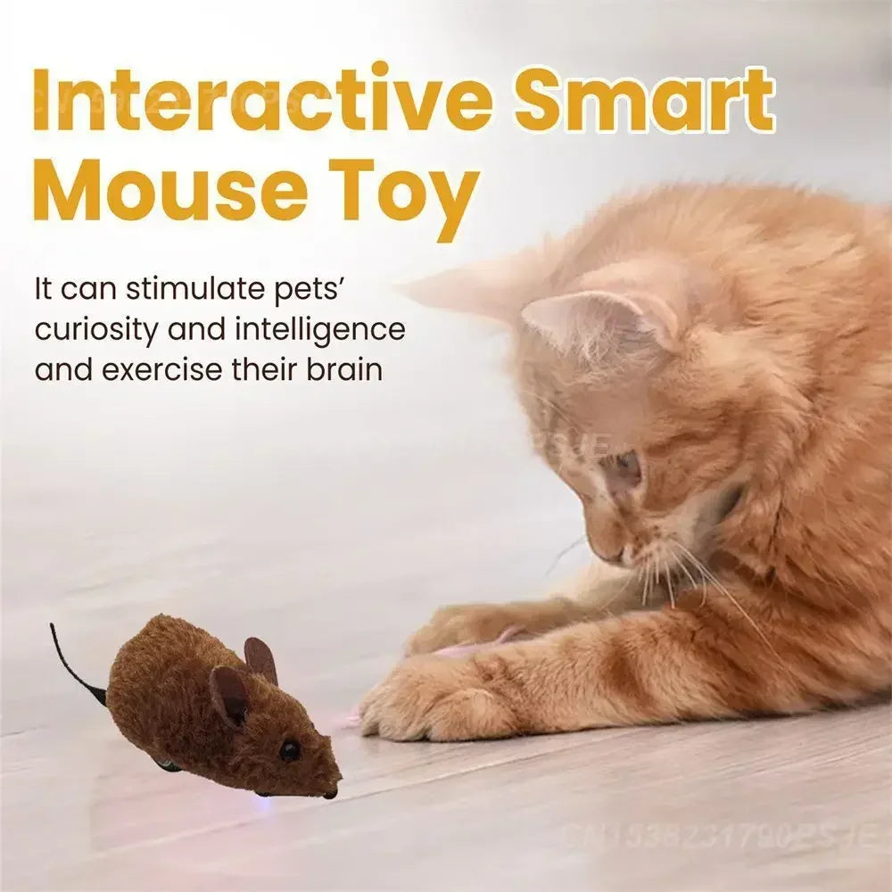 Interactive Plush Mouse Toy – Realistic Sound & Movement for cat entertainment and mental stimulation