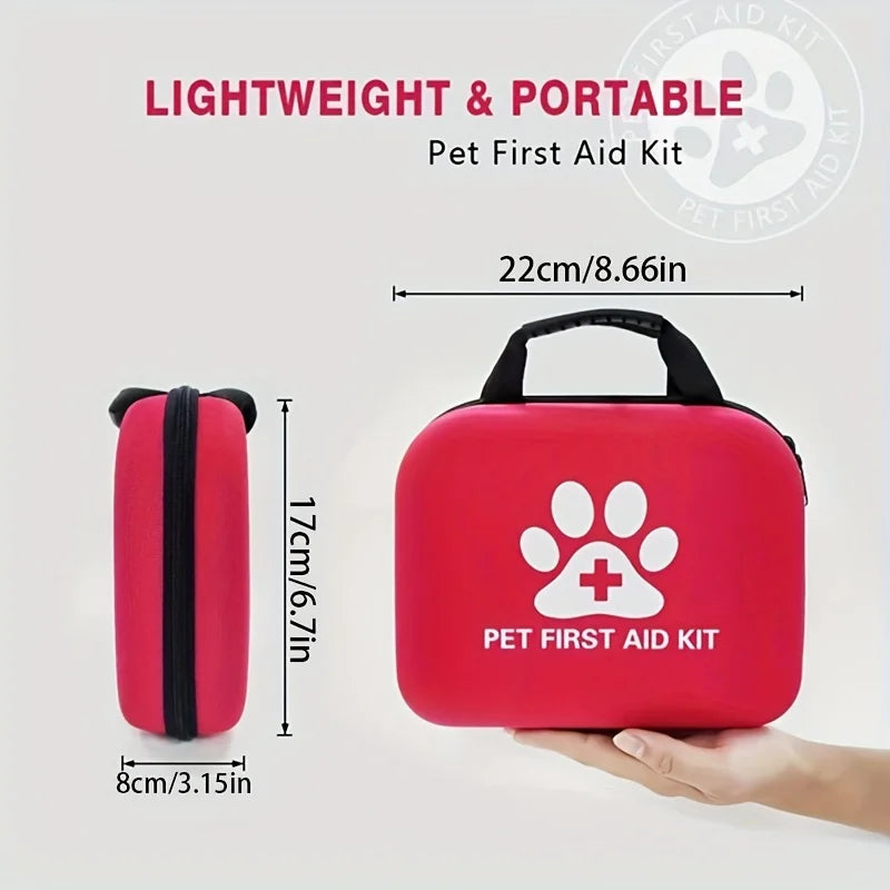 Pet First Aid Kit for Dogs and Cats - Ideal for Home, Car, Travel, Camping and Hiking - Your Dog and Cat Are Part of the Family