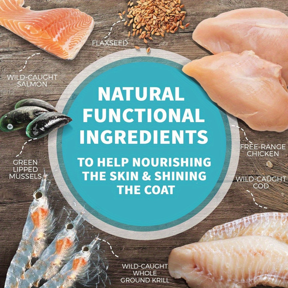 16 Ounce NutriVital Freeze Dried Raw Dog Food - High-Protein, Grain-Free, USA Made Recipe for Complete Meal or Food Topper - Supports Healthy Skin & Coat, Rich in Salmon and Cod, Perfect for Active Dogs