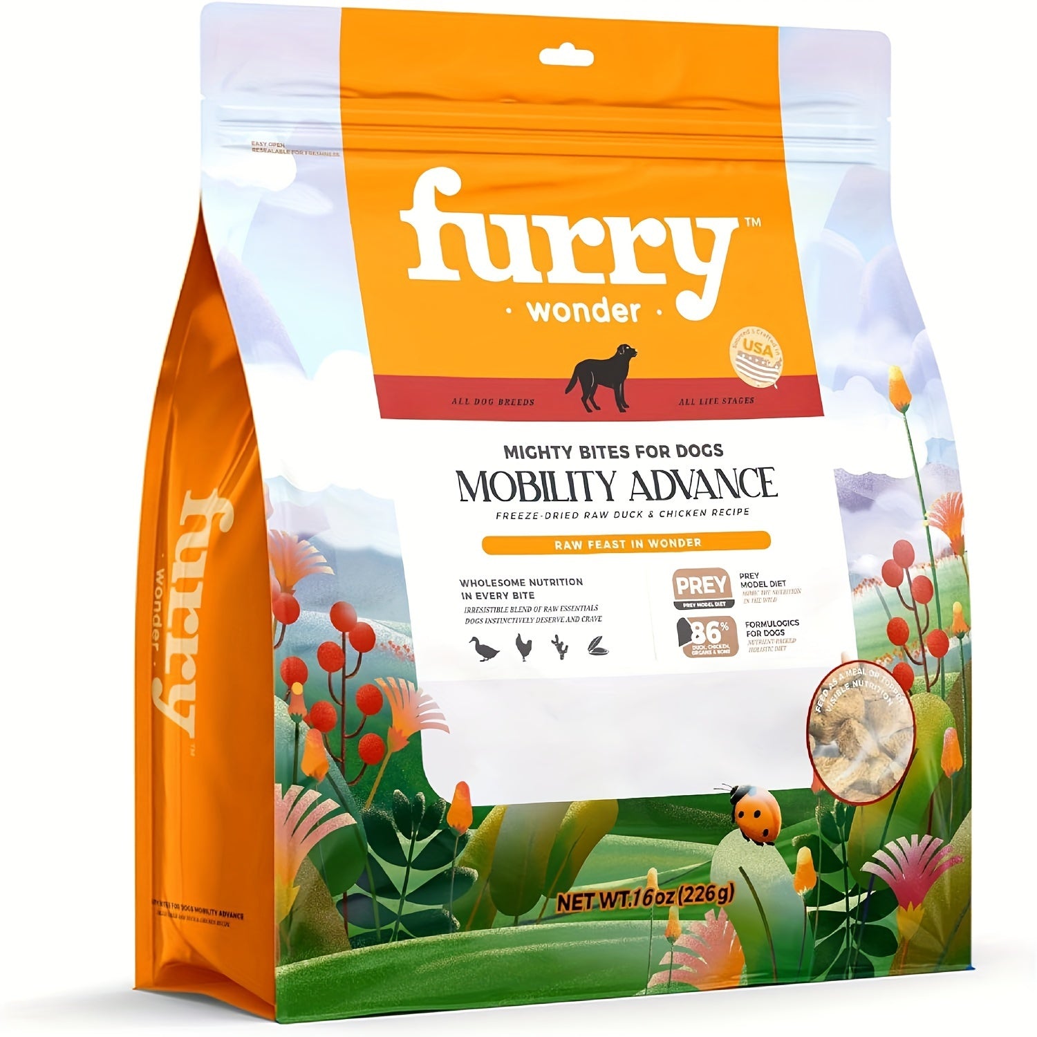 2 packs Freeze Dried Raw Dog Food Salmon and Cod Recipe 16 Ounce, USA Made Grain Free High Protein Dog Food for Complete Meal or Food Topper, Freeze Dried Raw Diet for Skin & Coat Vitalize