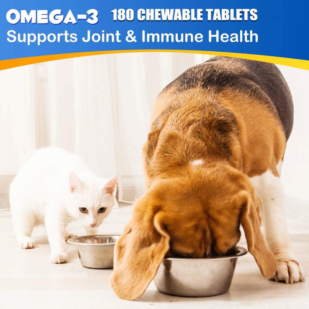 OMEGA-3 Health Supplement Suit for Dogs Cats Help Alleviate Seasonal Allergies Promotes Skin & Coat Health Boots Immune Function