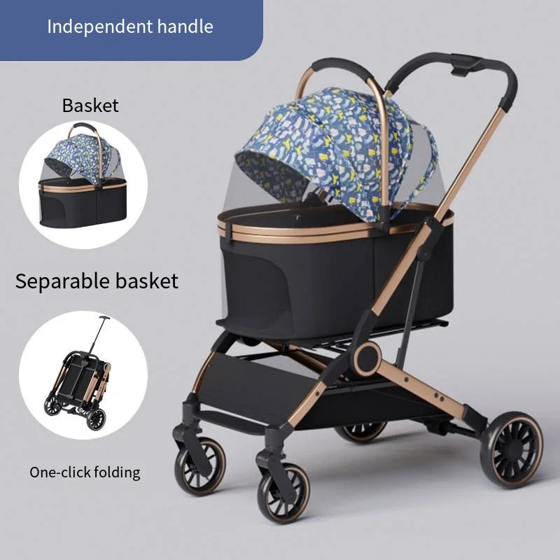 Foldable Portable Pet Stroller for Dogs & Cats
