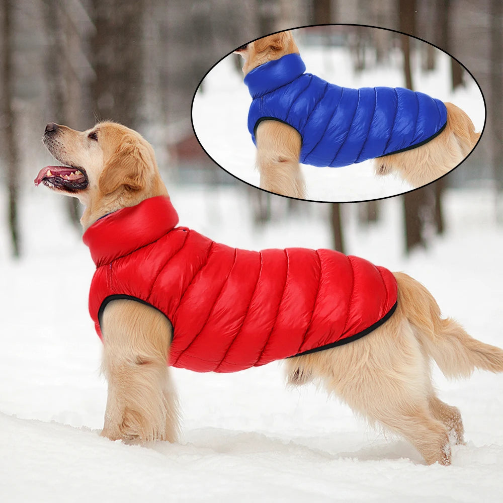 Large Dogs Jacket Winter Big Dog Clothes Waterproof Pet Clothes Reversible Dog Coat Vest for Bulldog Golden Retriever Labrador