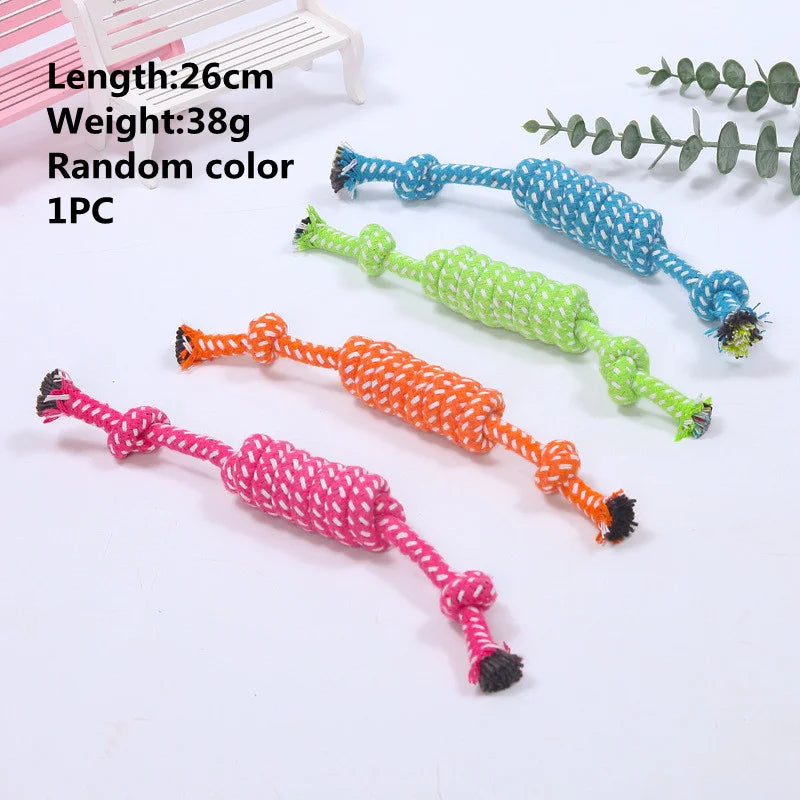 Dog Toy Interactive Chewing Rope Ball Toys Set Natural Cotton Washable Durable Tug of War for Small Medium Dogs Pet Supplies
