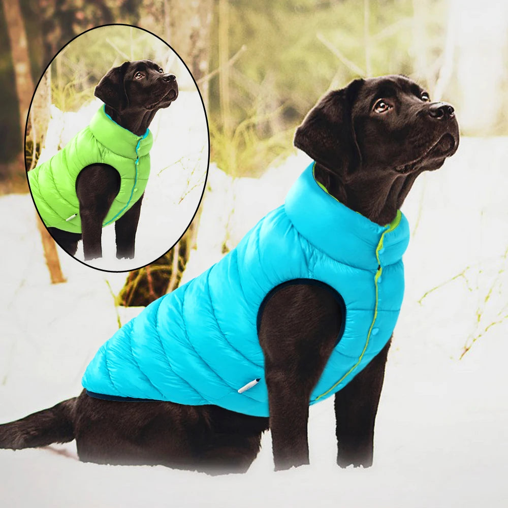 Large Dogs Jacket Winter Big Dog Clothes Waterproof Pet Clothes Reversible Dog Coat Vest for Bulldog Golden Retriever Labrador
