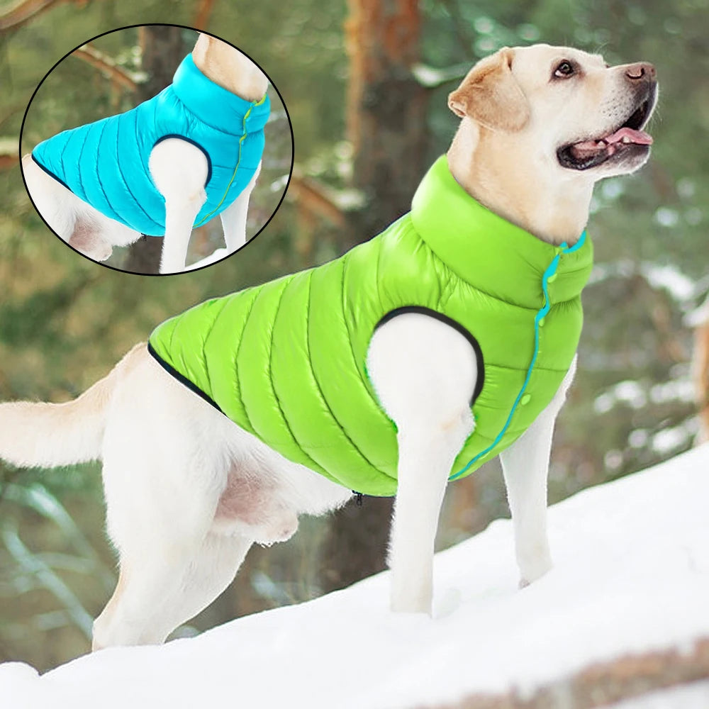 Large Dogs Jacket Winter Big Dog Clothes Waterproof Pet Clothes Reversible Dog Coat Vest for Bulldog Golden Retriever Labrador