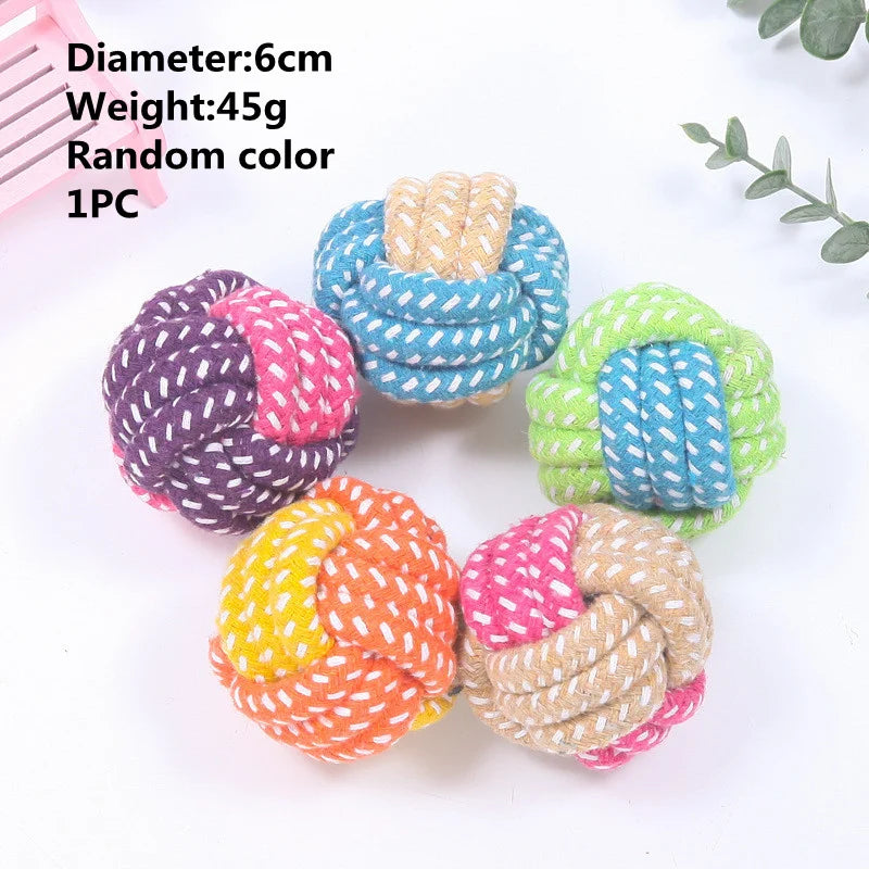 Dog Toy Interactive Chewing Rope Ball Toys Set Natural Cotton Washable Durable Tug of War for Small Medium Dogs Pet Supplies
