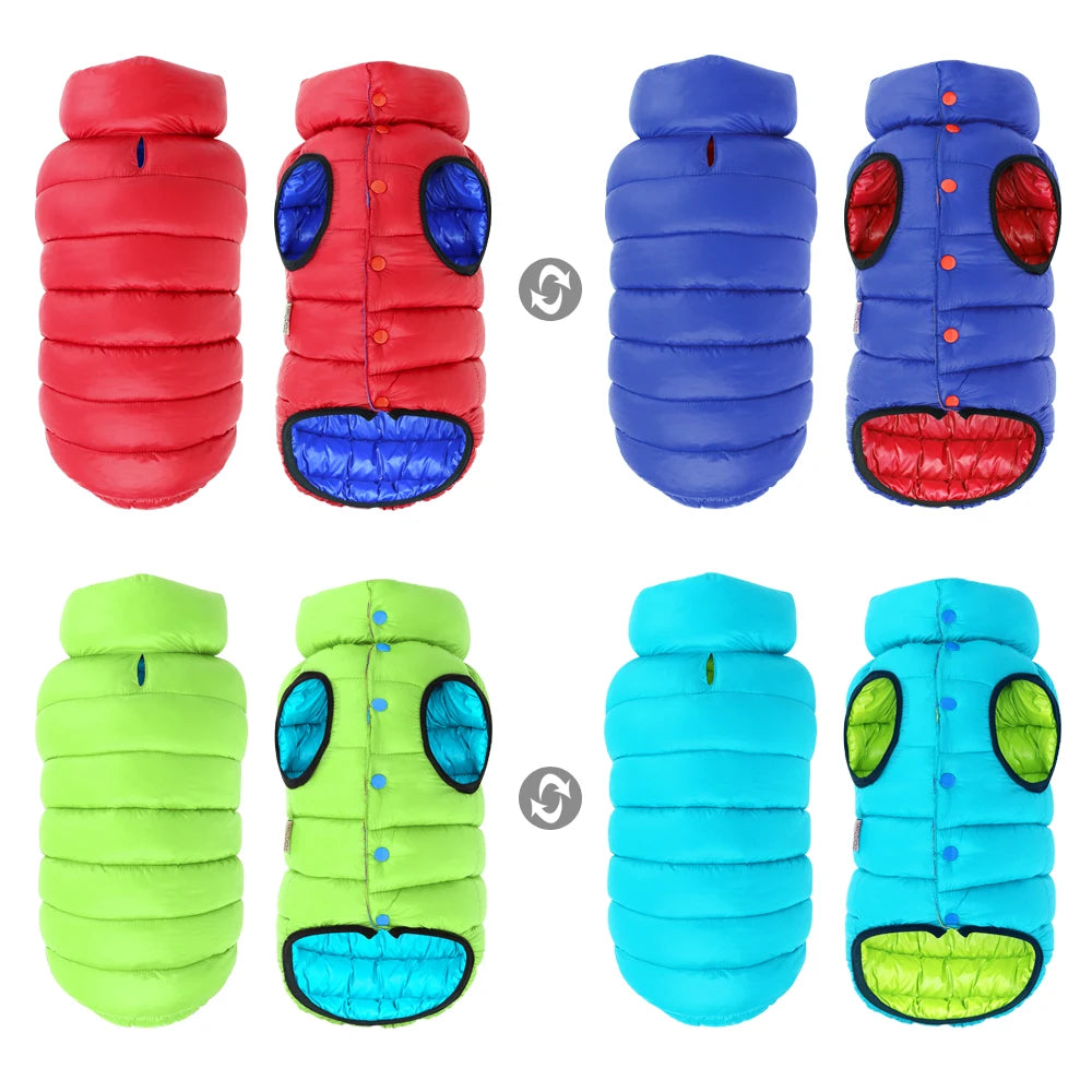 Large Dogs Jacket Winter Big Dog Clothes Waterproof Pet Clothes Reversible Dog Coat Vest for Bulldog Golden Retriever Labrador