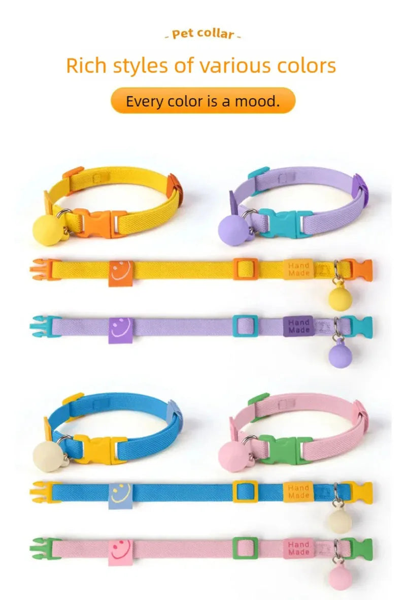 Cat collar with high elasticity, adjustable dog collar, small dog decoration, pet collar