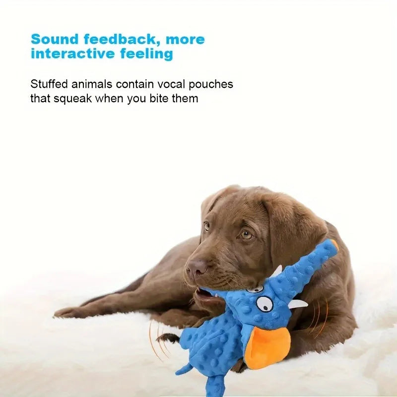 Pet Plush Chew Toy - Voice Animal Shape, Bite Resistant Interactive, Teeth Cleaning Puzzle Toy for Dogs & Cats, Pet Supplies