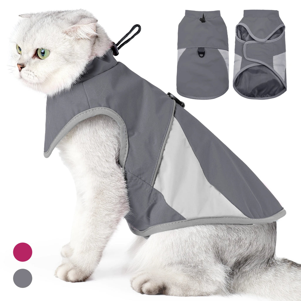 Winter Warm Thickness Windproof Cat Jacket Cat Clothes for Cats, Small Cats and Dogs