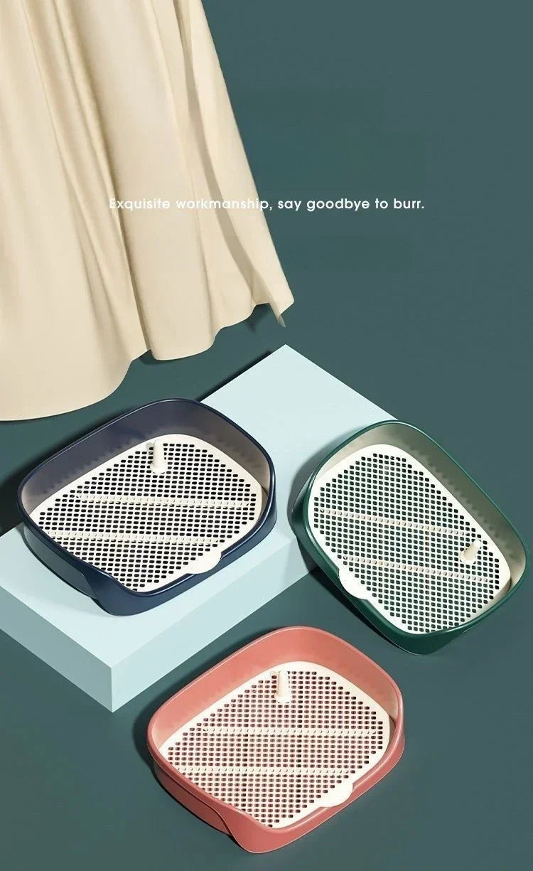 Portable Pet Toilet Training Kit Plastic with Pillar Includes Toilet Mat/Potty Tray/Pee Pad Dog Urinary Trainer Potty Training