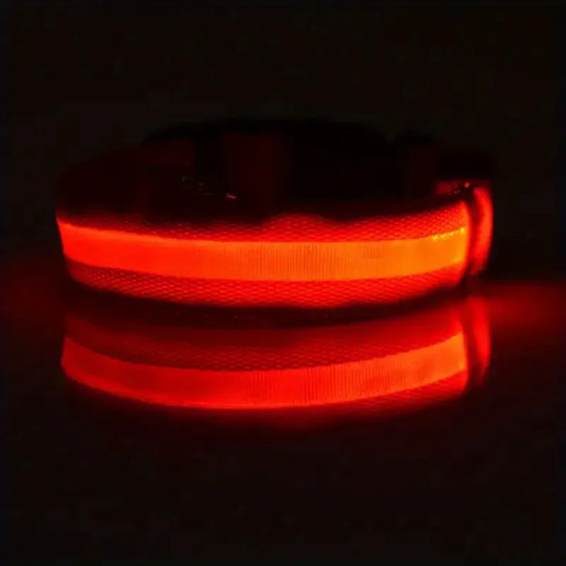 LED Safety Collar For Small And Medium Dogs - Adjustable, Flashing Glow For Night Walking