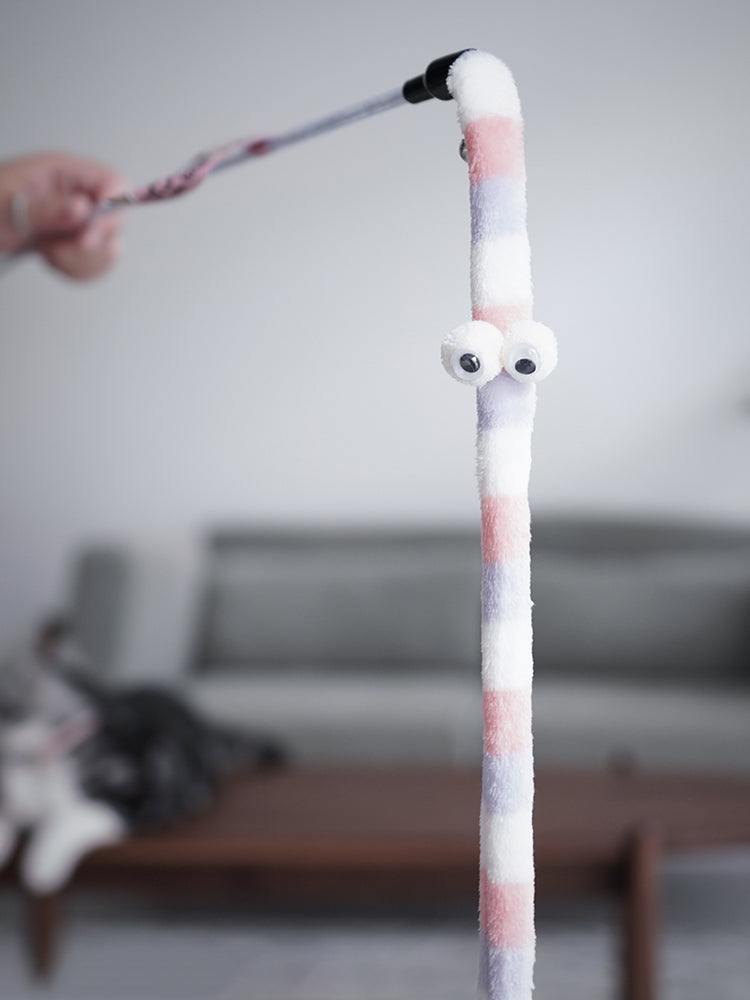 Cat Toy Feather Cat Teaser Wand Cat Interactive Toy Funny Caterpillar Colorful Rod Teaser Wand Pet Cat Supplies Cat Accessory