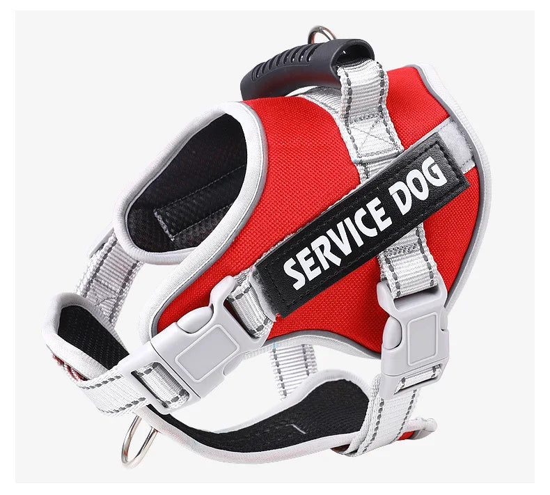 Service Dog Chest Harness No Pull Dog Hook Suitable Large Dog Vest Style Walking Rope Control Dog Strap Accessories Prevent Loss