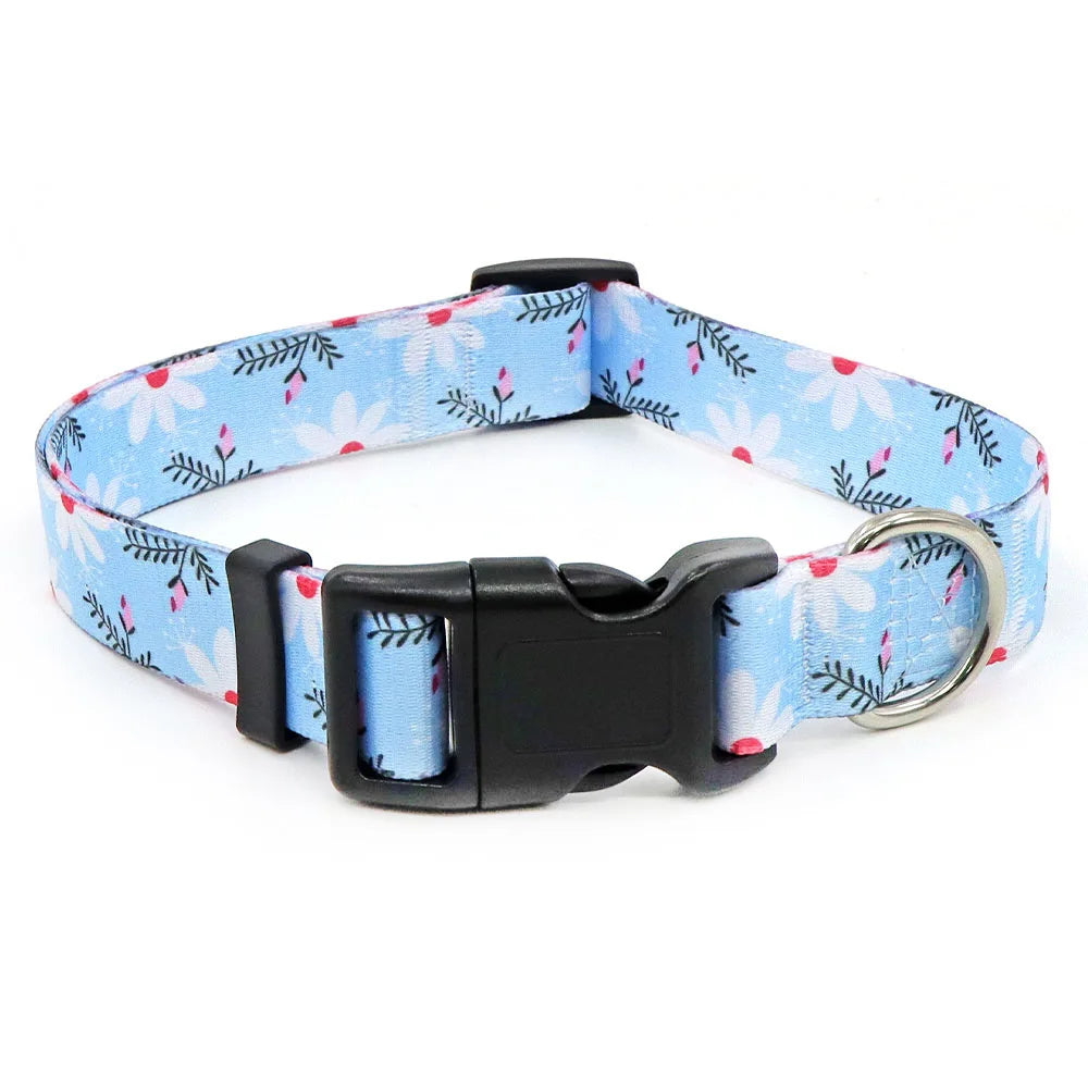 Adjustable Dog Collar Pet Collar for Small Medium Large Dog Walking Collars Flower Style Puppy Cat Collar Pet Supplies Pitbull