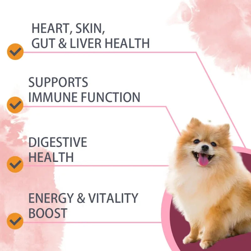 Dog Multivitamin Powder with Probiotics, Glucosamine & Digestive Enzymes, Immune System & Gut,Supports Joint Health（chicken）