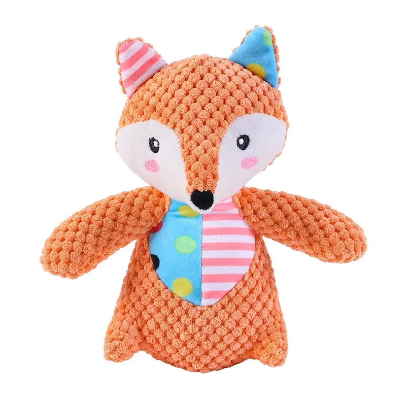 Pet Plush Toy Cat Dog Puzzle Toy Cute Animals Bite Resistant Interactive Squeaky Pet Dog Teeth Cleaning Chew Toy Pet Supplies