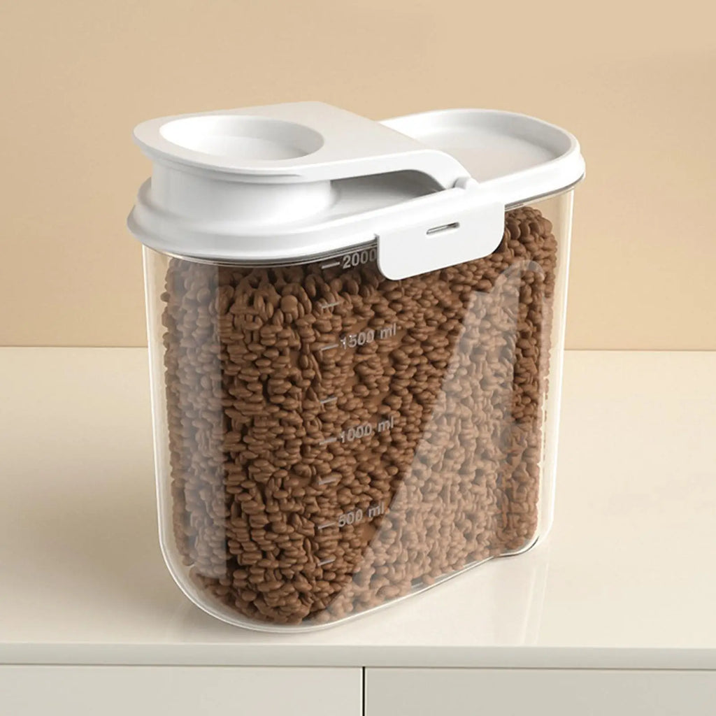 2L Pet Food Container Airtight Pet Food Storage Containers Canister with Lid for Sugar Rice Cereal Nut Pasta Snack Organizer