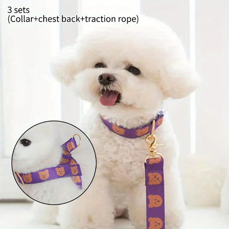 Pet collar, V-neck, cat, dog leash, dog walking decoration, cute, soft, durable