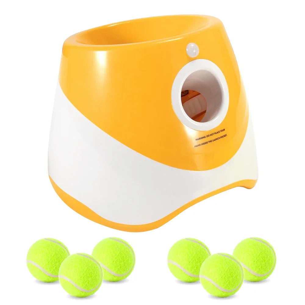 Automatic Dog Ball Launcher, Rechargeable Tennis Ball Thrower for Interactive Training Fetch Play, Fun  Toy for Medium Large Dog
