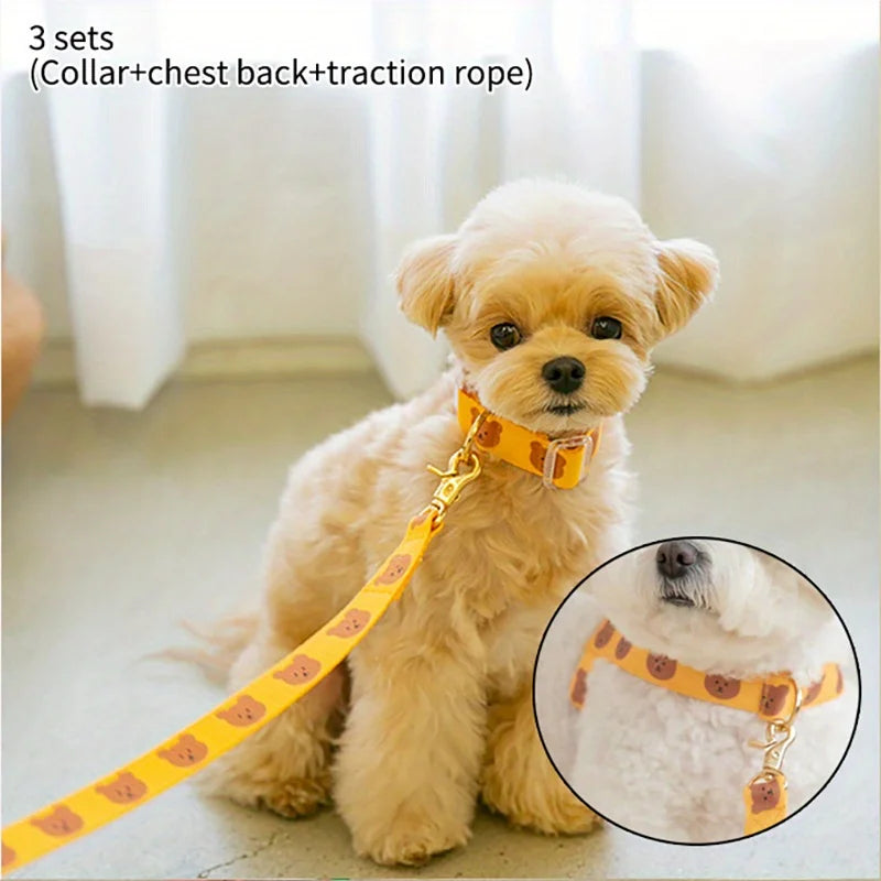 Pet collar, V-neck, cat, dog leash, dog walking decoration, cute, soft, durable