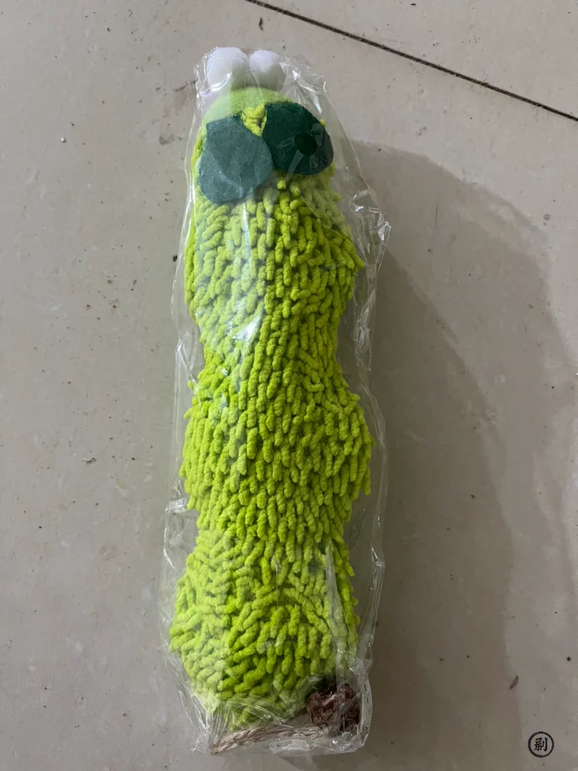 Cat plush toy pet amusing cat to relieve boredom interactive scratch-resistant and bite-resistant green animal toy