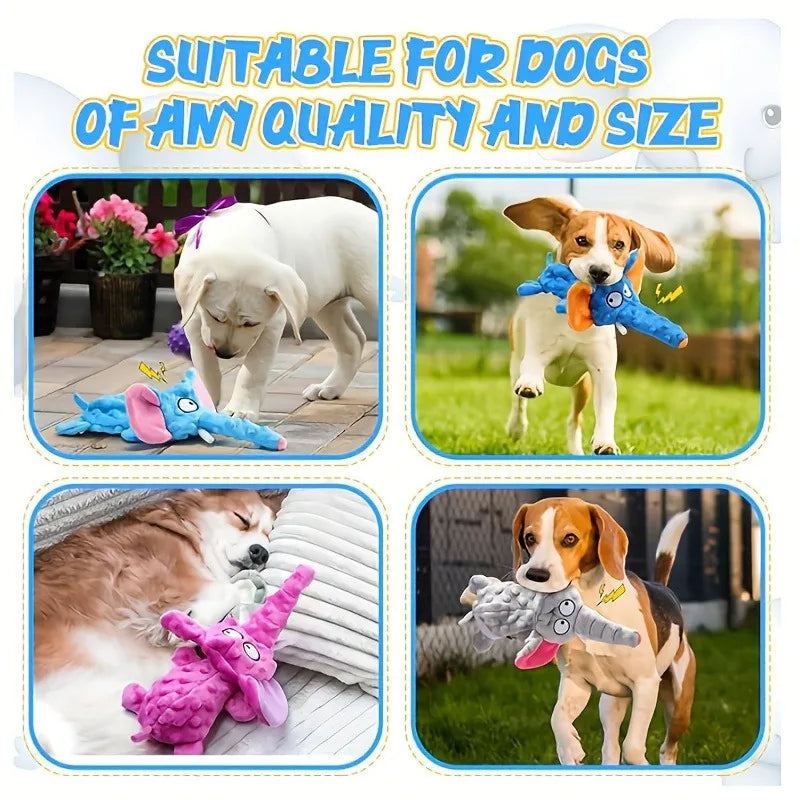 Pet Plush Chew Toy - Voice Animal Shape, Bite Resistant Interactive, Teeth Cleaning Puzzle Toy for Dogs & Cats, Pet Supplies