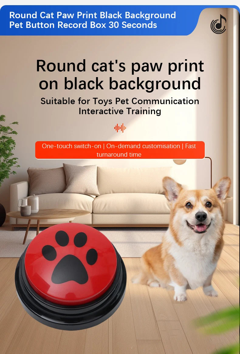 Pet Communication Button Dog Sound Box Training Talking Toys Long Lasting Battery Life Recording Speaker Squeeze Give Voice