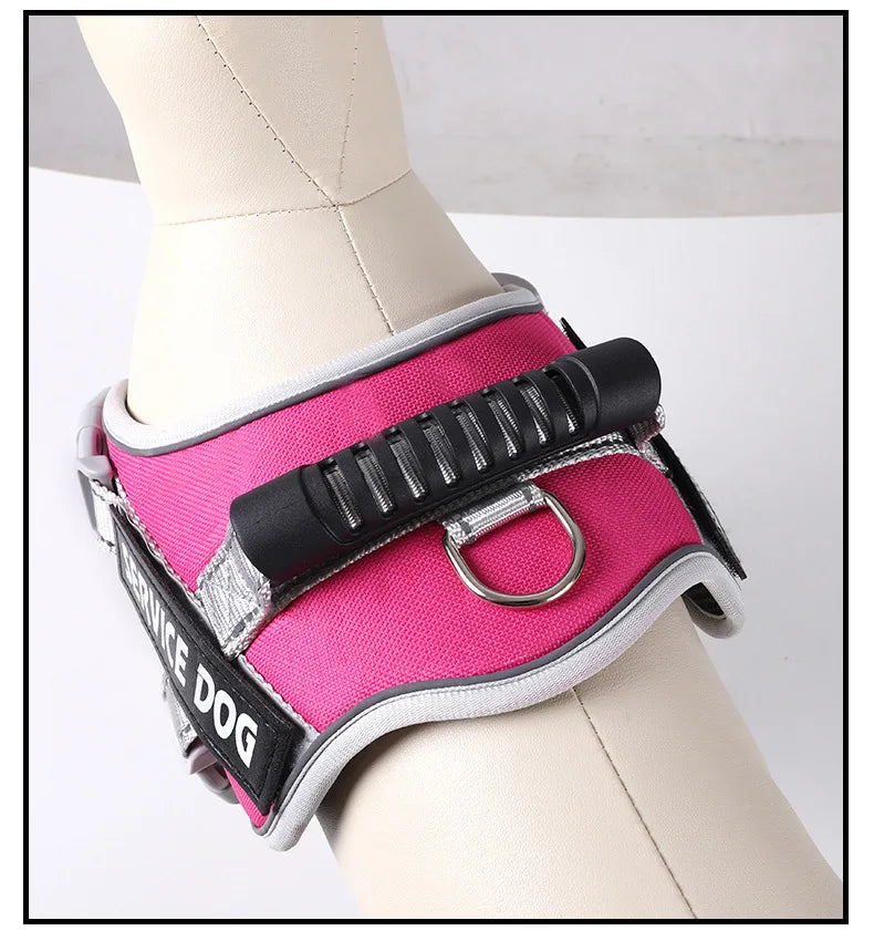Service Dog Chest Harness No Pull Dog Hook Suitable Large Dog Vest Style Walking Rope Control Dog Strap Accessories Prevent Loss