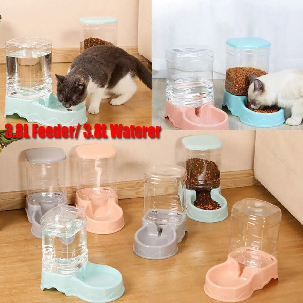 Automatic 3.8L Pet Food & Water Feeder Dispenser