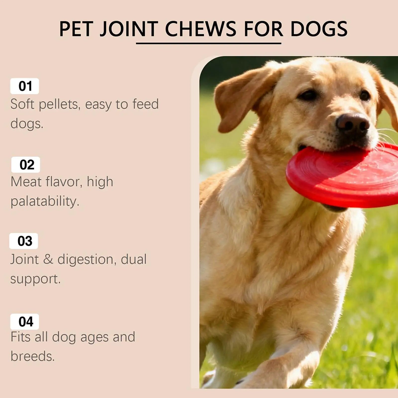 Dog Joint Supplement Chewable Pill Nutrient Pet 100-piece Joint Health For Dogs For Home Travel Daily Care Digestive Absorption