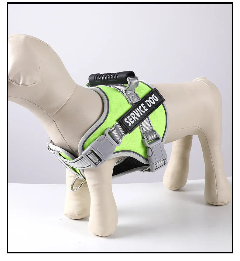 Service Dog Chest Harness No Pull Dog Hook Suitable Large Dog Vest Style Walking Rope Control Dog Strap Accessories Prevent Loss