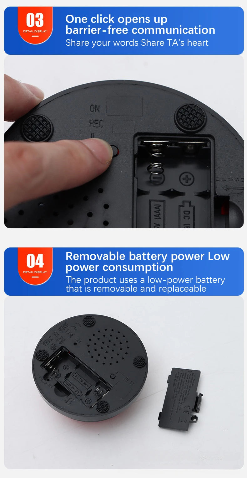 Pet Communication Button Dog Sound Box Training Talking Toys Long Lasting Battery Life Recording Speaker Squeeze Give Voice