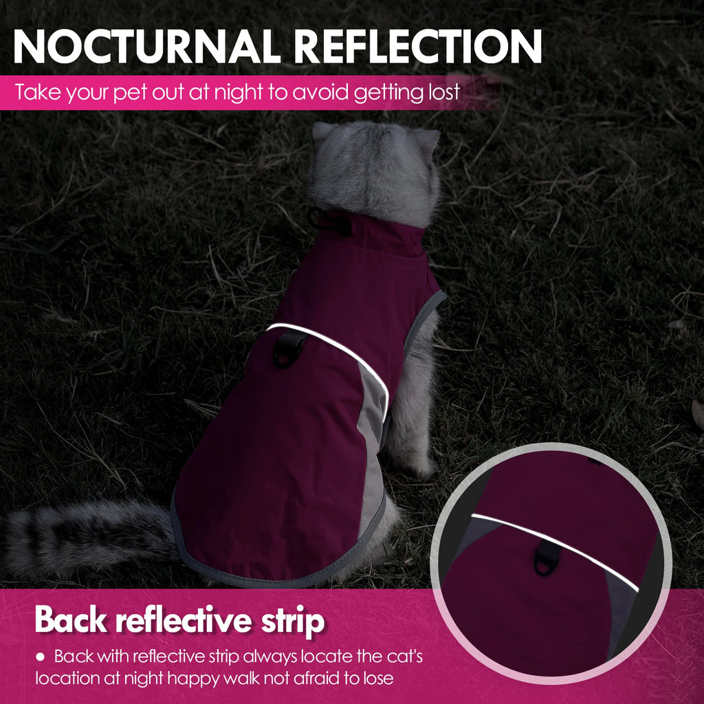 Winter Warm Thickness Windproof Cat Jacket Cat Clothes for Cats, Small Cats and Dogs