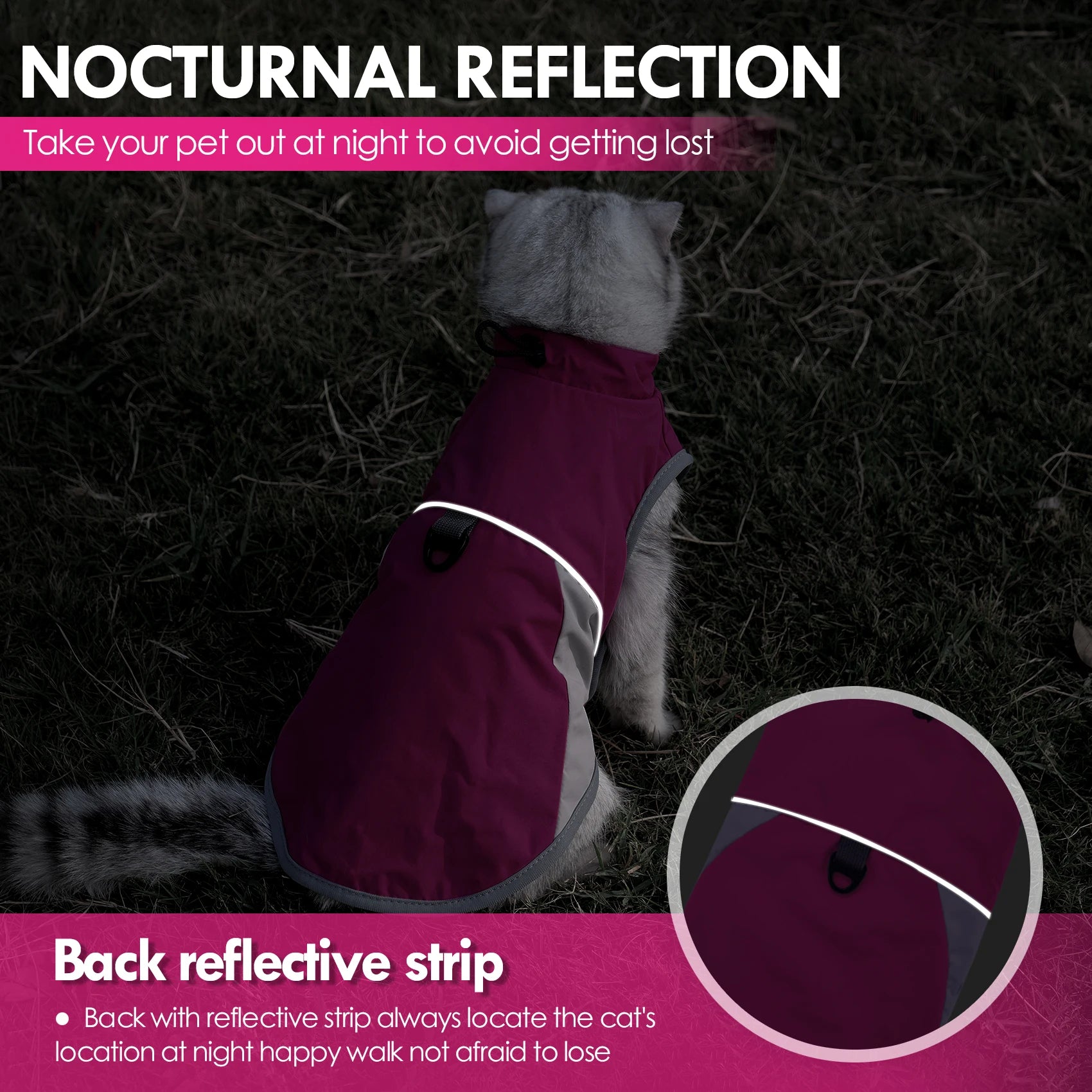 Winter Warm Thickness Windproof Cat Jacket Cat Clothes for Cats, Small Cats and Dogs