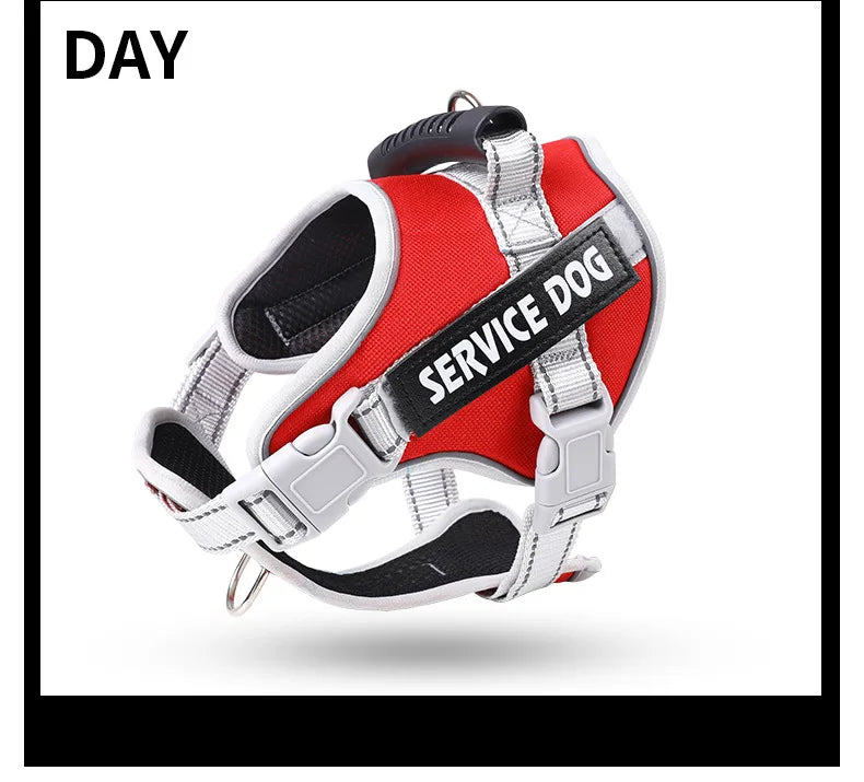 Service Dog Chest Harness No Pull Dog Hook Suitable Large Dog Vest Style Walking Rope Control Dog Strap Accessories Prevent Loss