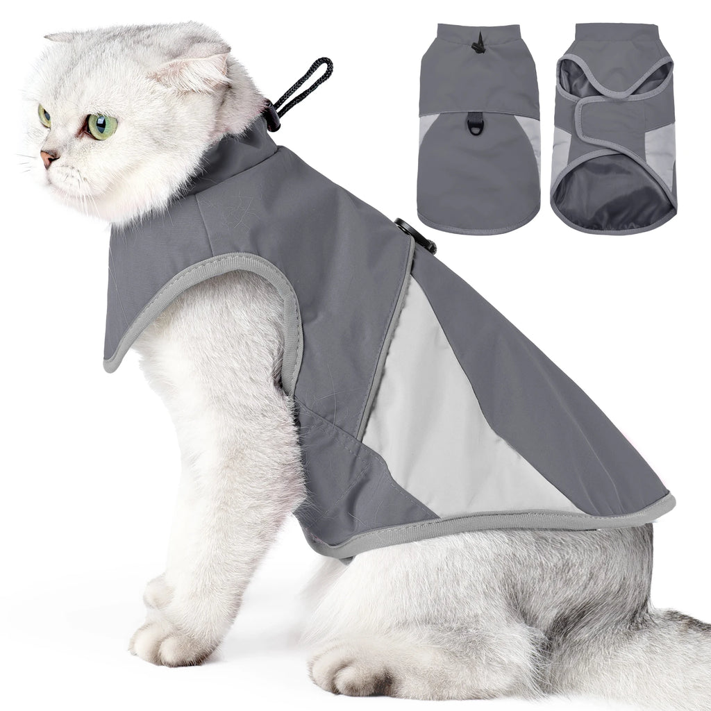 Winter Warm Thickness Windproof Cat Jacket Cat Clothes for Cats, Small Cats and Dogs