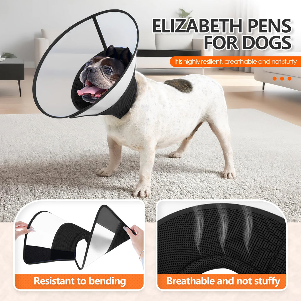 Pet Recovery Collar for Dogs After Surgery Adjustable Dog Neck Cone Surgical Elizabeth E-Collar Prevent Biting and Licking Wound