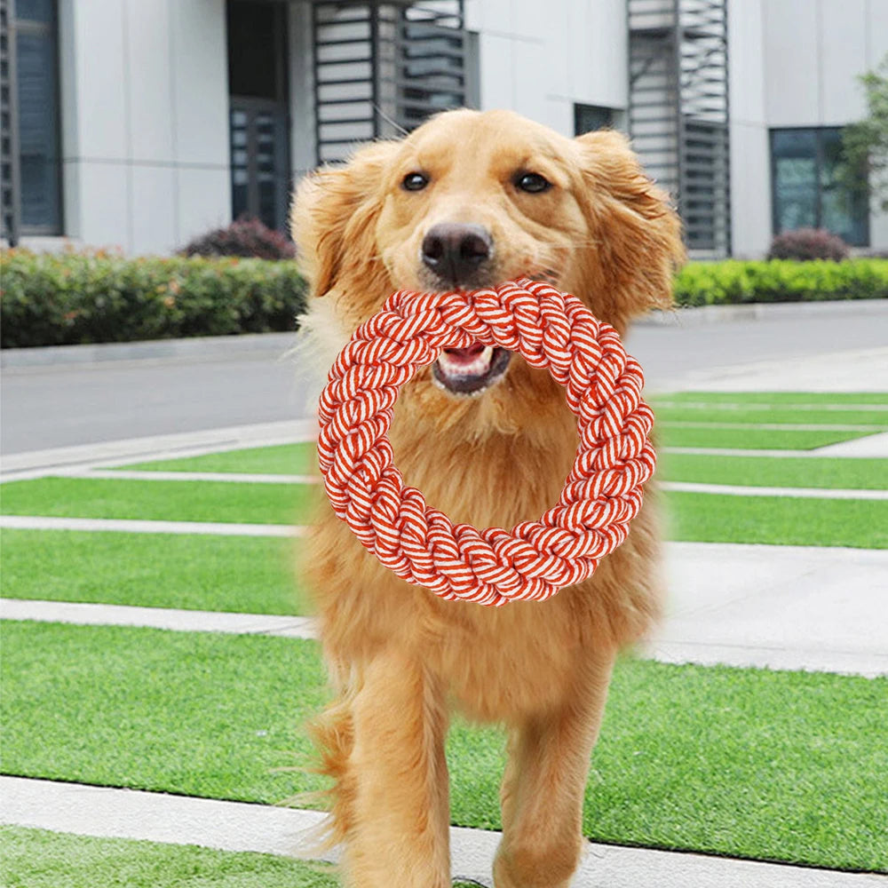 Dog Toy Carrot Knot Rope Ball Cotton Rope Puppy Cleaning Teeth Chew Toy Interactive Durable Braided Bite Resistant Pet Supplies