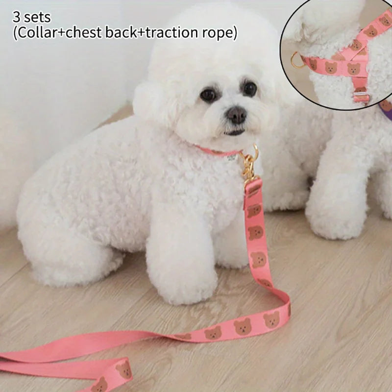 Pet collar, V-neck, cat, dog leash, dog walking decoration, cute, soft, durable