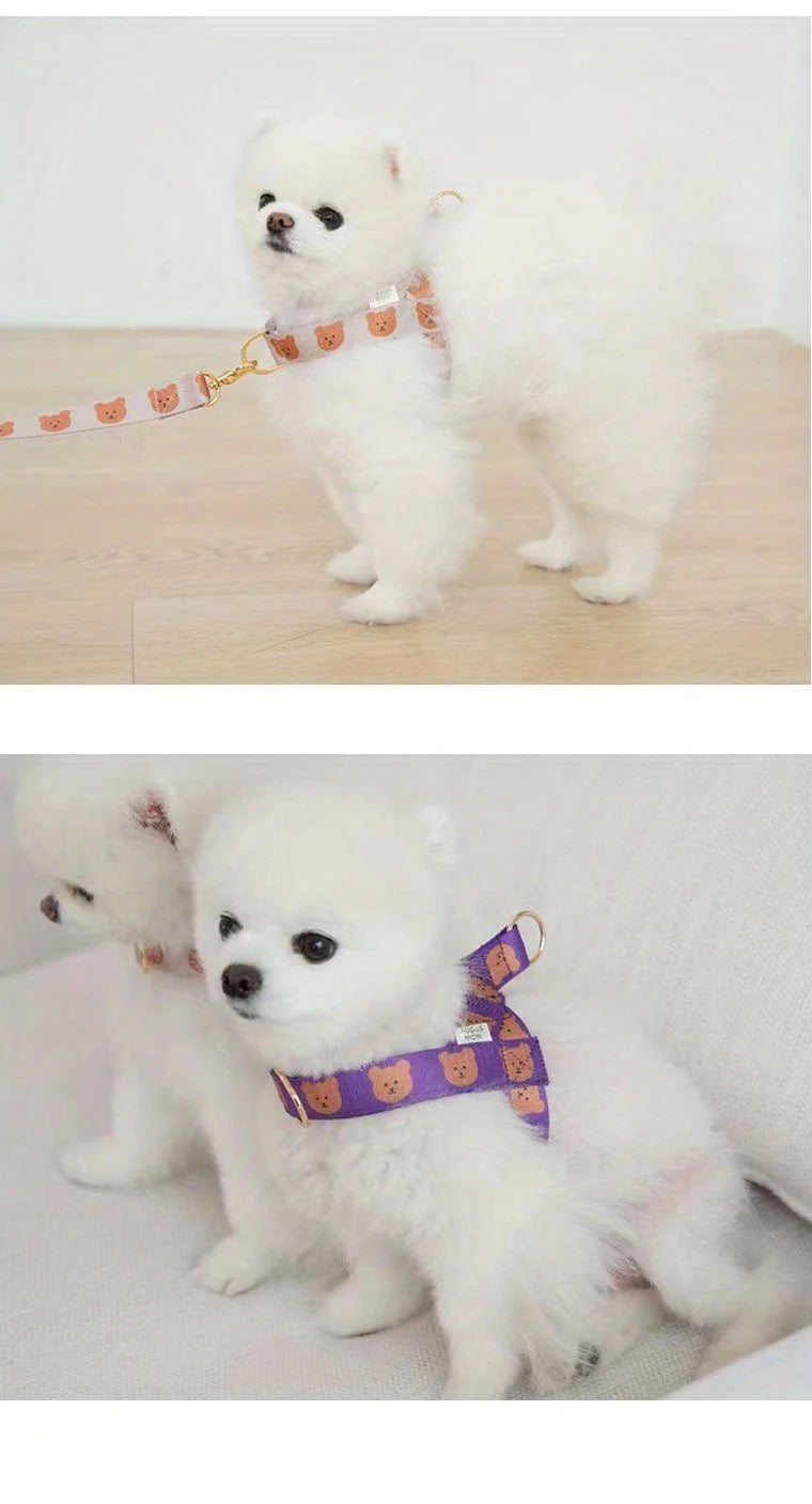 Pet collar, V-neck, cat, dog leash, dog walking decoration, cute, soft, durable