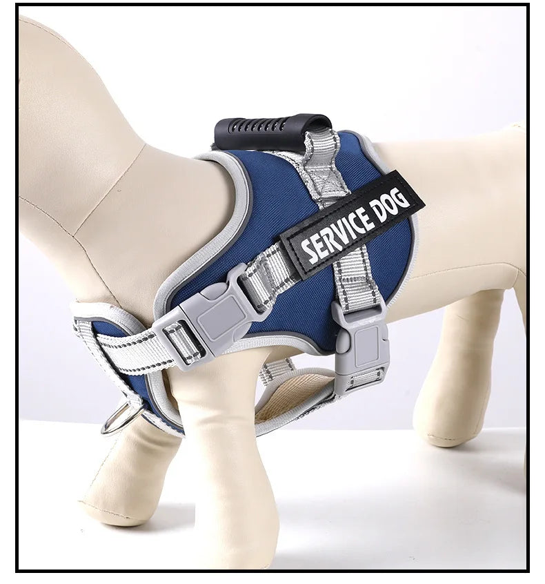 Service Dog Chest Harness No Pull Dog Hook Suitable Large Dog Vest Style Walking Rope Control Dog Strap Accessories Prevent Loss